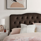 Modway Annabel Stain-Resistant Performance Velvet King Headboard - Chocolate Brown-7 Adjustable Mount Positions