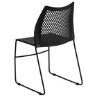 Flash Furniture HERCULES Series Black Stack Chair with Air-Vent Back & Black Powder Coated Sled Base-Stack Quantity: 5