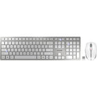 Cherry DW 9100 Slim Wireless Keyboard and Optical Mouse Combo - White and Silver-Connection either via Bluetooth or 2.4 GHz wireless