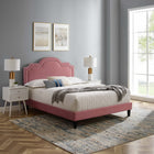 Modway Aviana Performance Velvet King Bed - Dusty Rose-Stain-Resistant Performance Velvet