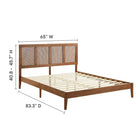 Modway Sirocco Rattan and Wood Queen Platform Bed - Walnut-10