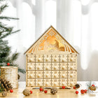 HOMCOM - Calendrier de l'avent de Noël - décoration de table de Noël en bois-Assemblage requis