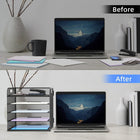 ShoppingAll Metal Mesh 5-Tier Tray Letter and File Desk Organizer with Handle-6