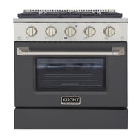 Kucht 30" KNG Series Pro Style Natural Gas Range - Stainless Steel/Cement Grey-Cook and bake like a pro with the extra-large convection oven that offers 4.2 cu. ft. of capacity, a 5-rack configuration, and an extra-large viewing window