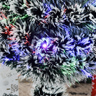HOMCOM 3' Pre-Lit Artificial Evergreen Christmas Tree with LED and Optical Fiber - Green with White Tips-Material: PVC, Metal Stand 