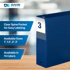 Davis Group Premium Economy Binder - Round Ring - 3" - Royal Blue - 6 Pack-Round Ring, Non-Locking