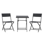 Outsunny 3 Pcs Rattan Outdoor Bistro Set - Mixed Brown-3 pieces rattan set includes 2 chairs and 1 table both for indoor and outdoor use  
