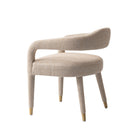 Manhattan Comfort Aspen 23.2" Mid-Century Modern Tweed Upholstered Dining Armchair - Gold Dust-Delivered to you Fully Assembled! No Assembly Required