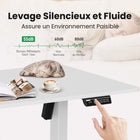 IMHome - Bureau assis-debout électrique réglable en hauteur avec 3 réglages de mémoire - 40 po x 24 po - Plateau blanc / structure blanche-Dimensions : surface du bureau 40 po L x 24 po l , hauteur réglable de 28 po à 47 po