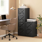 HOMCOM 4-Drawer Letter/A4 Filing Cabinet - Black-Built from robust particleboard with an anti-tip kit for added stability
