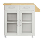 Modway Cuisine Kitchen Cart - White Natural-Assembly Required