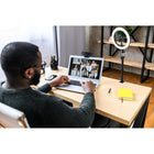 Kensington L1000 Bicolor Ring Light with Webcam Mount - Black -Push Button Controls: Easily change lighting levels at the touch of a button