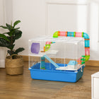 PawHut 23" 3-Tier Hamster Cage with Wheel and Water Bottle - Blue-Three tiers for spacious design