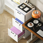 HOMCOM 3-Drawer Letter/A4 Filing Cabinet with Lock - White-Assembly required