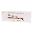Aria 1" Digital Straightener - Brushed Gold-Travel Ready Features: Equipped with dual voltage compatibility for worldwide use and a lightweight design that makes it a perfect travel companion