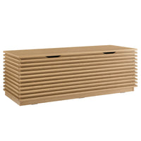 Modway Render Storage Bench - Oak-Mid-Century Modern Storage Bench