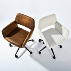 Homy Casa - Chaise de bureau industrielle réglable en suède marron avec base noire-Esthétique Moderne : La combinaison élégante du tissu suède marron et de la base noire complète tout décor moderne