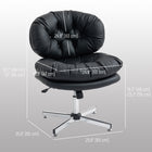 HOMCOM Comfortable Cross Leg Computer Desk Chair with Padded Seat - Black-Adjustable seat height with a secure, smooth class-3 gas lift