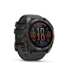 Garmin - fēnix 8 – 51 mm, saphir AMOLED, titane DLC gris carbone avec bracelet en silicone noir/gris galet-10