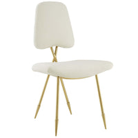 Modway Ponder Performance Velvet Dining Side Chair - Ivory-Chic Modern Dining Side Chair