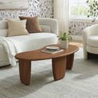 Modway Vetra Kidney-Shaped Free Coffee Table - Walnut-Three-Legged Base