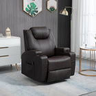 HOMCOM - Fauteuil de massage en cuir PU avec siège pivotant à 360 degrés - brun-Pivotement à 360 degrés et possibilité de basculer d'avant en arrière 