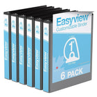 Davis Group Super offre Easyview, Reliure View à anneaux inclinés en D, 1 po, personnalisable, paquet de 6 - Noir-3 Reliure À Anneaux