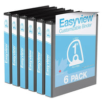 Davis Group Super offre Easyview, Reliure View à anneaux inclinés en D, 1 po, personnalisable, paquet de 6 - Noir-3 Reliure À Anneaux