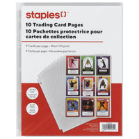 Staples Trading Card Pages - Clear - 10 Pack-Trading Card Pages