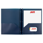 JAM Paper Plastic 2 Pocket POP Durable Folders with Metal Fastener Clasps - Assorted Professional Colours - 6 Pack-Quantity: 6 Folders per Pack | One for each subject & project