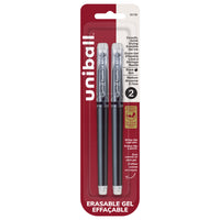 uni-ball Erasable Gel Pens - 0.7mm - Black - 2 Pack-Gel Pens