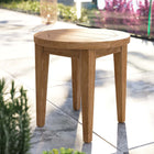 Modway Brisbane Teak Wood Outdoor Patio Side Table - Natural-Plastic Foot Glides