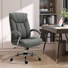 Vinsetto - Chaise de bureau en lin avec accoudoirs - grise-Hauteur de siège réglable pour s’adapter à votre bureau ou à vos habitudes d’assise