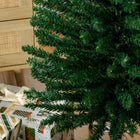 HOMCOM 7.5' Pencil Artificial Christmas Tree with Colourful LED Lights - Green-Flame retardant branches are unlikely to catch fire or cause serious household damage 