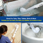 Bell+Howell Scrubtastic Power Scrubber with 3 Brush Heads - White -Longer battery and increased torque for better performance-get 30 plus minutes operational power with 20% longer battery life and better cleaning results with 15% improved torque