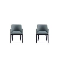 Manhattan Comfort - Lot de 2 fauteuils de salle à manger modernes Gansevoort 22,5 po en similicuir - Étain-Fauteuil de salle à manger moderne pour salle à manger et usage de travail lot de 2