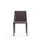 Manhattan Comfort - Lot de 4 chaises de salle à manger modernes Paris 18 po en similicuir gris-Base standard à 4 pieds
