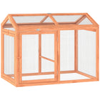 PawHut - Enclos à poules en bois, poulailler d’extérieur avec perchoir et double portes-Cadre solide en bois de sapin avec grillage métallique offrant une protection fiable à l'extérieur 