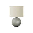 Monarch Specialties 19" H Table Lamp - Grey Resin / Ivory / Cream Shade-Bring a touch of glam to your living room, entryway, office, or bedroom with this compact, globe shaped 19"h table lamp made with a grey resin textured base and topped with a chic, ivory fabric drum shade for a modern appeal