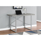 Monarch Specialties 7662 48" Computer Desk - Grey Concrete-Look/Silver Metal-Robust metal legs in a silver finish are incorporated into the desktop for an interesting visual effect