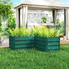 Outsunny L-Shaped Galvanized Steel Planter Box - 45" L x 45" W x 17" H - Green-Great for growing plants, herbs, flowers, vegetables, etc. 