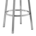 Armen Living - Lorin Tabouret de Bar Pivotant de 76 cm de Hauteur en Similicuir Noir et Acier Inoxydable Brossé-7
