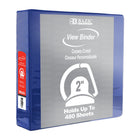 BAZIC Products - Classeur à anneaux en D inclinés de 2 po avec 2 pochettes - Bleu - Paquet de 6-Effacer la couverture de la vue sur le devant, le noir et le côté