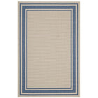 Modway Rim Solid Border Indoor/Outdoor Area Rug - 5 ft W x 8 ft L - Blue/Beige-Solid Border Borderline Area Rug