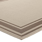 Modway Rim Solid Border Indoor/Outdoor Area Rug - 8 ft W x 10 ft L - Light/Dark Beige-Stain Resistant / Easy To Clean