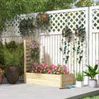 Outsunny Raised Garden Bed with Trellis - Natural-Option to use one or both planting boxes
