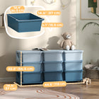 Qaba 3 Tier Kids Toy Organizer with 9 Plastic Storage Bins - Blue-Compact for easy fit, and spacious inside 3.7 gallon (14 L) drawers 