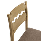 Modway - Jax Bois de chêne Tabouret de comptoir avec dossier ondulé en rasoir et coussin in Cacao en chêne vieilli-9