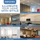 Impotek 4" Square LED 9W 5CCT Dimmable Recessed Ceiling Light - 6 Pack-6