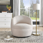 Brassex Sekani Accent Chair - Beige-Rich chenille fabric cover